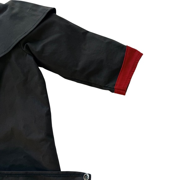 Kids Black Duster Red Corduroy Collar Cuffs Rodeo Western Cowboy Style - Picture 8 of 12